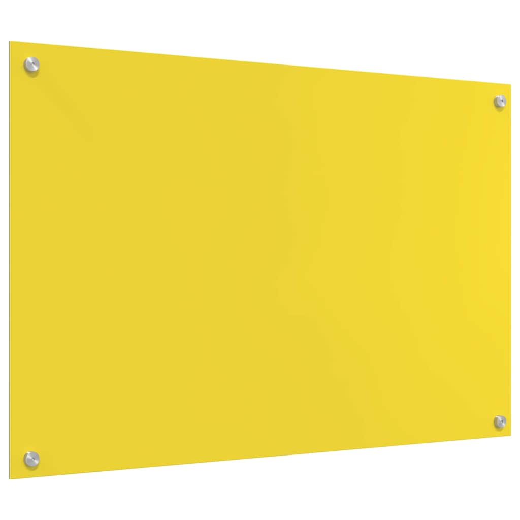 Kitchen Backsplash Yellow 90 x 60 x 0.6 cm Tempered Glass